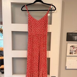 Old Navy Red Floral Cami Dress